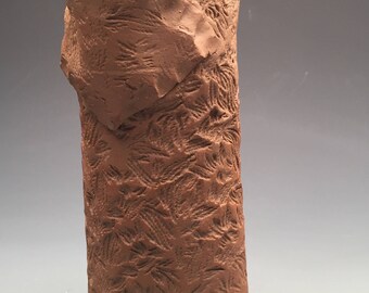 Hand built, Ceramic Pitcher, Slab Rolled, Crochet Texture