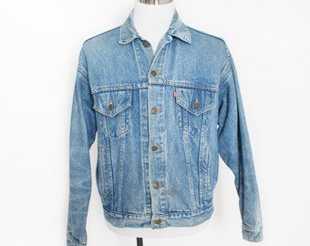 Vintage LEVI'S Denim Jacket - 1990s Blue Jean Jacket - Large 44