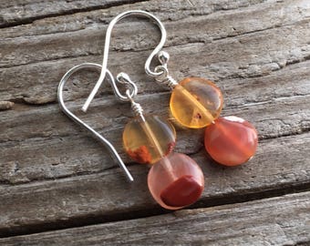 Mexican Fire Opal Earrings