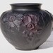 vintage Tiffin glass, black amethyst "Poppy" vase.