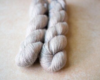 SALE - Alpaca+Silk+Linen sock yarn - hand dyed - Cloud