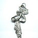 Pewter Fairy Pendant Morning Dewdrop Amulet Charm with stone setting cavity