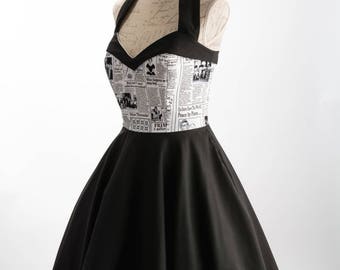 Rockabilly Dress, Pin Up Dress , Vintage 50s Retro dress , Lolita dress, Steampunk dress, Swing dress, Prom Party dress, sweetheart dress