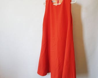 60s Style Orange Dress S M