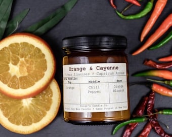 Orange & Cayenne Scented Natural Soy Wax Candle
