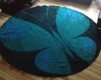 Rare 1960s/1970s butterfly carpet