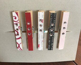 Decorated clothes pins magnets
