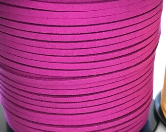 Magenta Faux Suede Cord - 5m