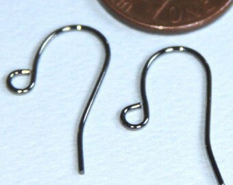 100 pcs of Gunmetal plated over brass earrings hook 20X11mm