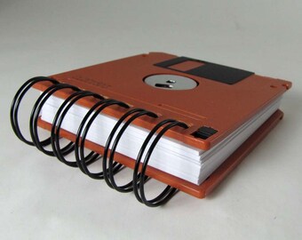 Computer Floppy Disk Notebook Jumbo Dark Orange Recycled Geek Gear Blank Mini 125 sheets