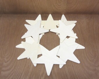 Wooden Star Unfinished For Craft Projects Lot Of 10
