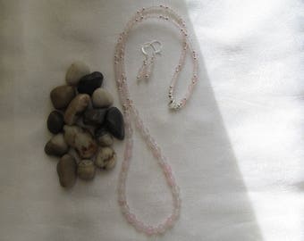 Pink Chalcedony Necklace and Ear Rings