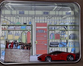 Car Garage Mini Shadow Box