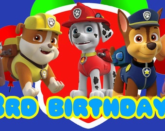 Personalized Paw Patrol Birthday Banner