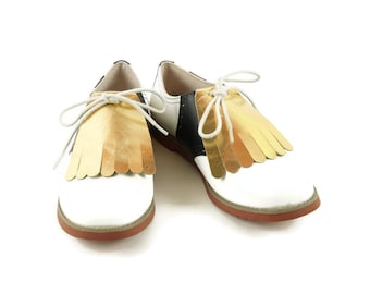 Gold Kilties for Womens Golf Shoes, Golf Kilties, Best Golf Gift, Kilties for Lindy Hop, Swing Dance Shoes, Golf Accessories, Golf Stuff