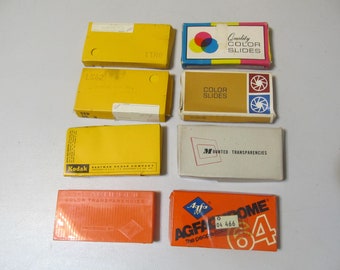 Film Boxes, Vintage Retro Photography, Original Boxes, Photograph Decor, Slide Film, FREE Shipping