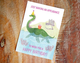 sea monster - 5 x 7 birthday card