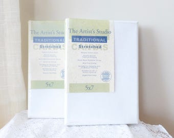 Set of two 5X7 inch canvases, small canvases, artist canvas, stretched canvas