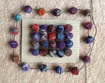 Harris Tweed bead necklace