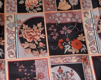 Set of Six Vintage Retro 1970s Long Floral Curtains, Mid Century Curtains, Retro Drapes, Retro Fabric
