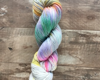 Hand Dyed Sock Yarn, Superwash Merino Wool - Dragonfly Wing (Ready to ship)