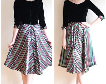 1950s Dress // Luxe Candy Stripe Dress // vintage 50s dress