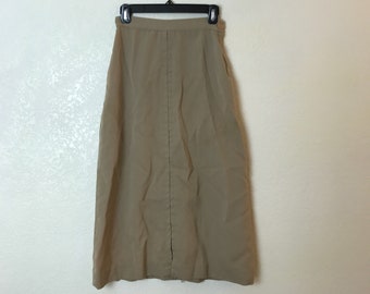 Small // 1940s Jo Collins wool khaki skirt // vintage forties tan skirt
