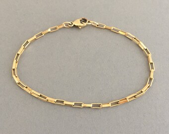 Gold Bar Link Bracelet also available in Silver