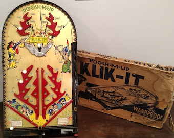 Reserved for Curt Vintage Toy Klik It Poosh-M-Up Toy Pin Game, Marble Game, Vintage Game, Vintage Toy, WITH ORIGINAL Box