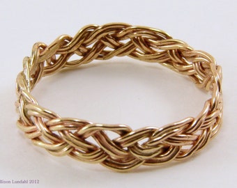Handwoven Gold Filled Ring - Any Size, Woven Gold Ring, Handmade Gold Ring
