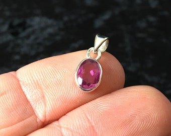 Rubellite Tourmaline Pendant - Sterling Silver
