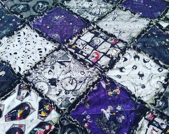 Custom made Nightmare Before Christmas Rag Quilt