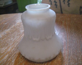 Antique Glass Light Shade, Frosted White