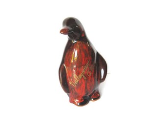 Vintage Pottery Penguin Figurine ? Blue Mountain Pottery? Red Orange Glaze Red Clay Valley View Alberta Canada Souvenir Artic Bird BMP