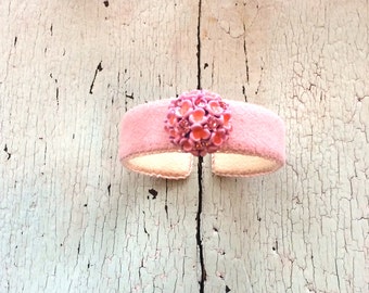 In the Pink Adjustable Ultrasuede Cuff with Rhinestones