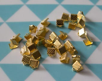 Set of 20 caps claw 6 mm for bracelets, MULTISTRAND gold