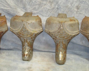 4 Cast Iron Elegant Feet Stove Bathtub Table Furniture Architectural Salvage f, Claw Foot Feet, Bathtub Feet, Claw Foot Bath Tub Feet