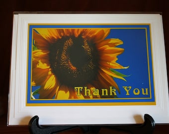 Giant Sunflower With Bee Thank You Card