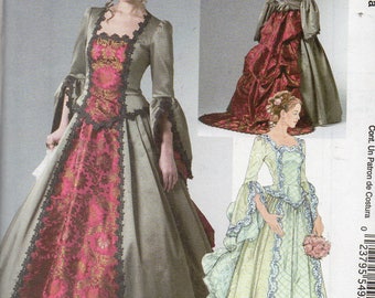 VICTORIAN BRIDAL McCall's Costume Pattern 6097 Train & Bustle Misses Sizes 14 16 18 20