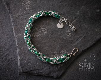 Niobium and Aluminium Byzantine Bracelets