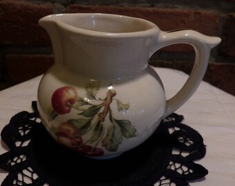 Vintage The Pantry Parade Creamer Pitcher, Small pitcher vase, Cherries Creamer, Ceramic Creamer, Pitcher flower vase, Morethebuckles