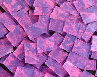 Mosaic Tile PINK n PURPLE PIZZAZ hp Handpainted Tiles