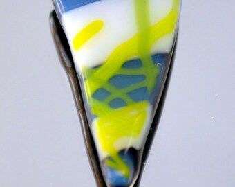 Fused Glass Cabochon, Triangle Tile