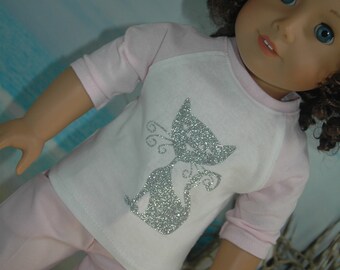 American, made, girl, doll, graphic tee, shirt, FREE pajama pants, 18 inch doll