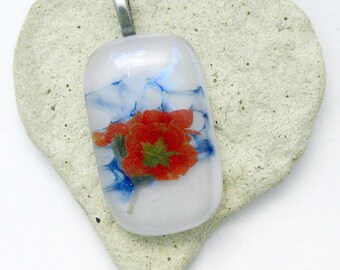 Fused Dichroic Glass Pendant - Flower Pendant
