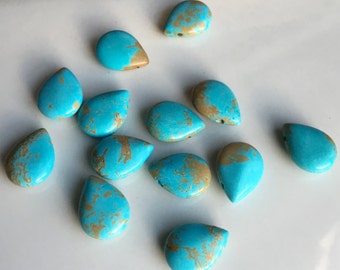 Turquoise Howlite, Teardrop Howlite, Blue Howlite, Teardrop Beads, Destashed Beads, One Howlite Bead