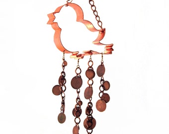 WIND CHIME Copper Bird Metal Chimes Kitchen Country Mobile Window Kitchen Garden Porch Patio Deck