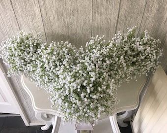 Artificial baby breath bouquet finished with lace - Price is for 1 bouquet