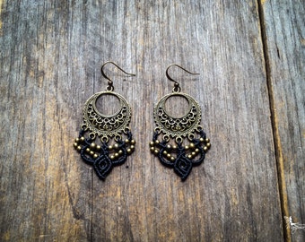 Macrame earrings gypsy bohemian jewelry by Creations Mariposa boho style