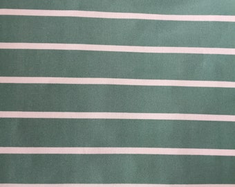Mint and Ivory Stripe, Dress Fabric, By the yard
